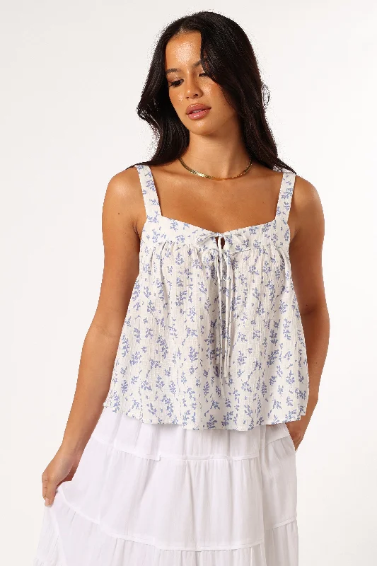 Georgia Top - White Blue