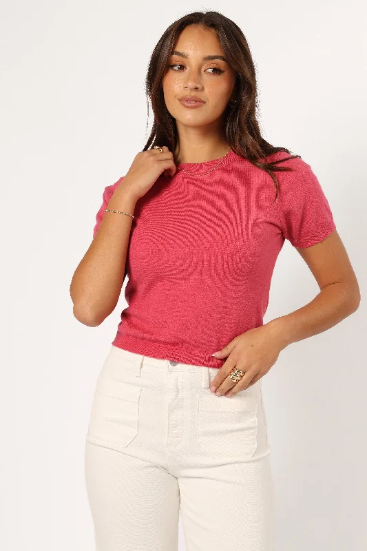 Shannon Bow Top - Fuchsia