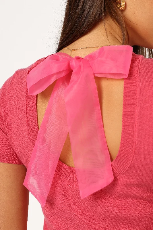 Shannon Bow Top - Fuchsia