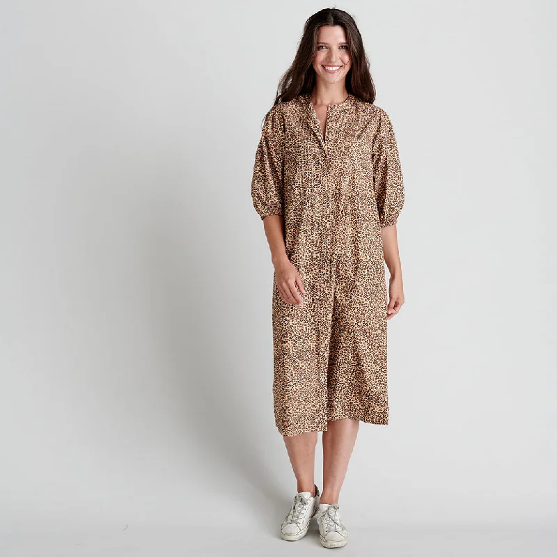 Womens Harris Dress - Mini Leopard Cozy Cowl Neck Mini Dress